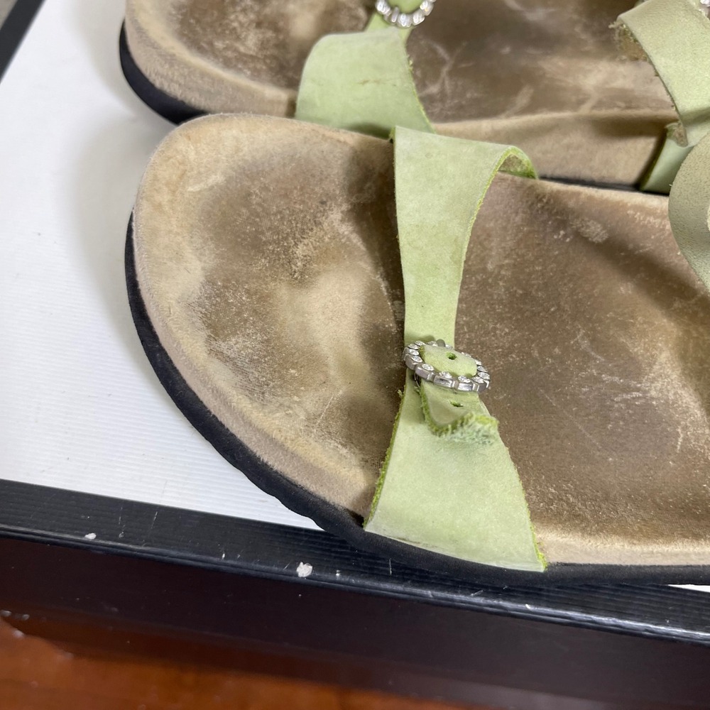 Mephisto Norie Green Nubuck Leather Slide Sandals Slip On Women's 41 EU/11 US - Picture 10 of 13